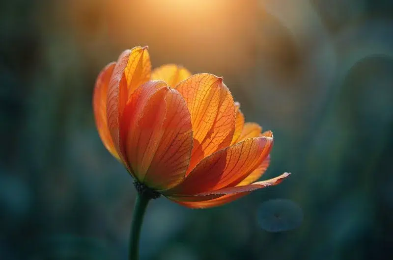Fleur orange ensoleillée